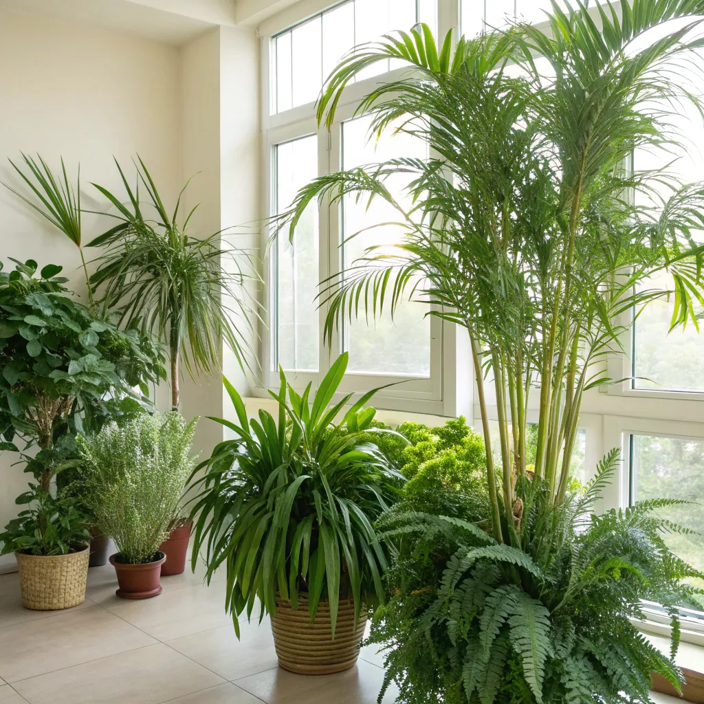 Thriving indoor plants